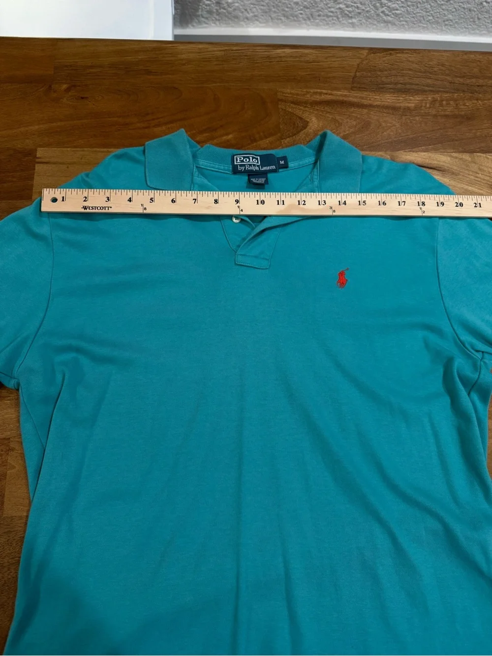 Ralph Lauren Men’s Turquoise Polo with Red Pony Size: M EUC